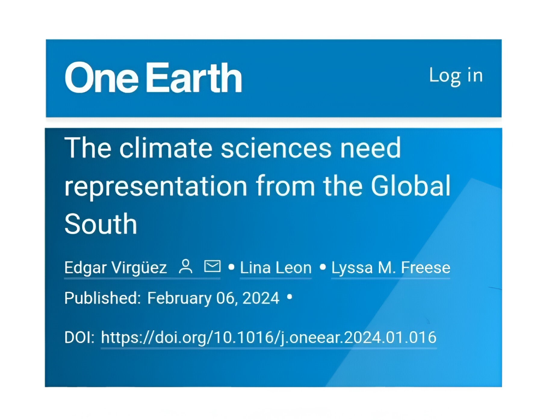 New article published: The Climate Sciences Need Representation from the Global South - Risk and ...